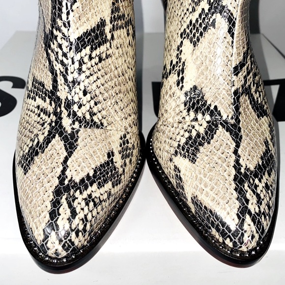 New Schutz Panelled Snake Effect Cowboy Boots - Picture 7 of 10